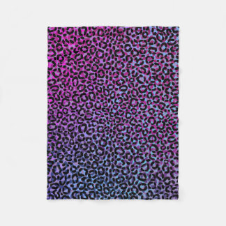Multi Colour Leopard Print Pattern Fleece Blanket