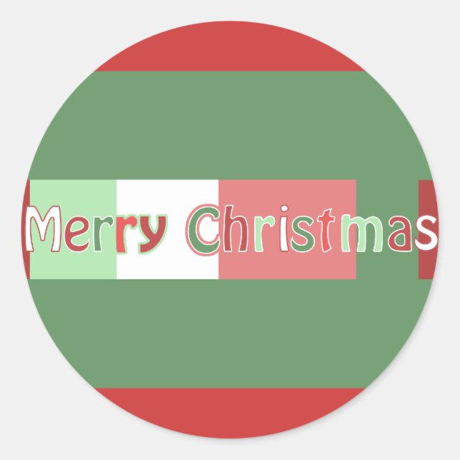 Multi Colour Letters Merrry Christmas Sticker (Front)