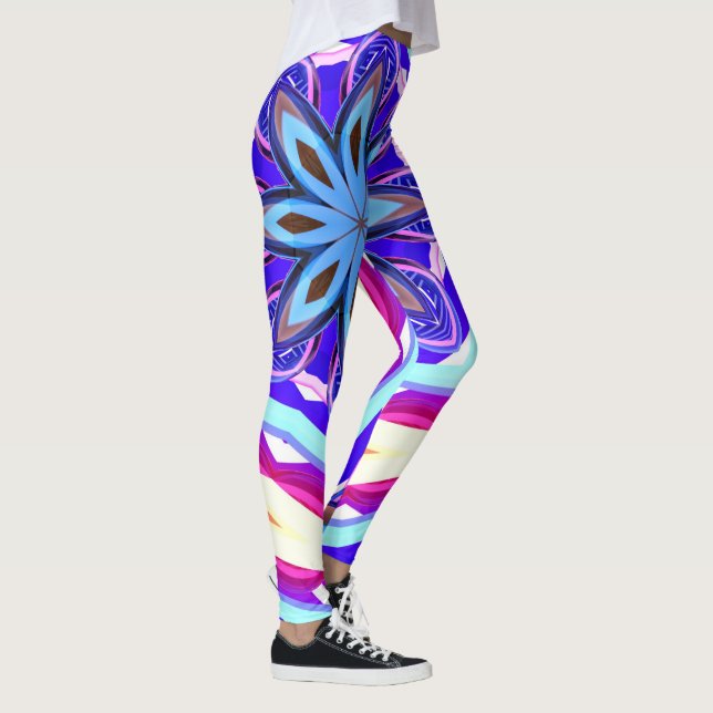 Multi-colour mandala pattern leggings (Right)