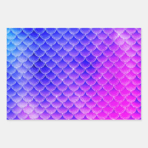 Multi-Colour Mermaid Glitter Gift Wrapping Paper Sheet