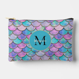Multi-colour Mermaid Scales, cute customised girls Accessory Pouch