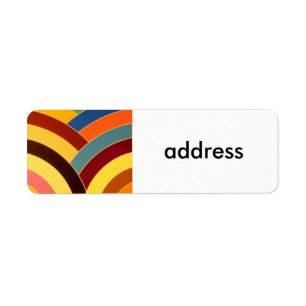 multi-colour modern curved chevron return address label