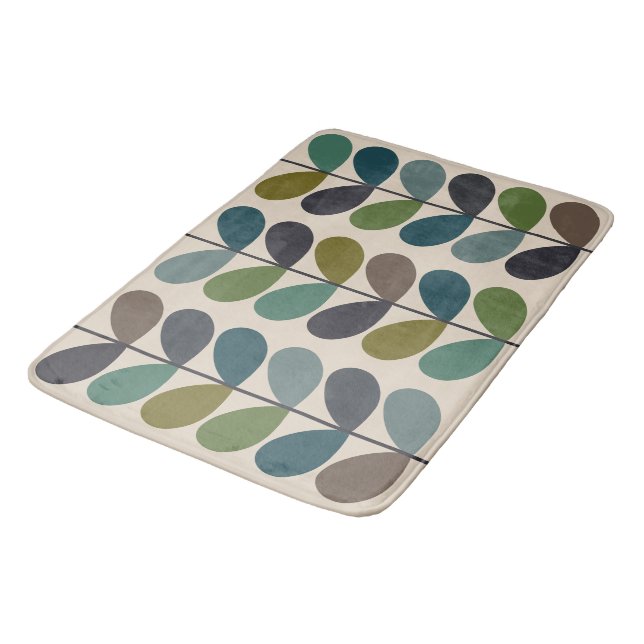 Multi-Colour Modern multi stem kingfischer Bath Mat (Angled)