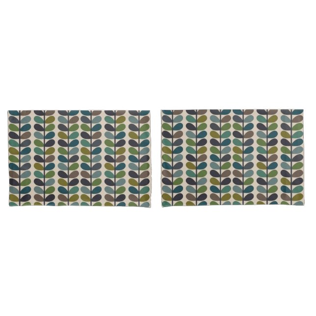 Multi-Colour Modern multi stem kingfischer Pillowcase (Front-Set)