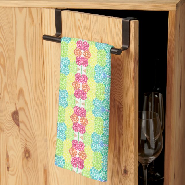Multi-colour mosaic kitchen towel (Thirds Fold)