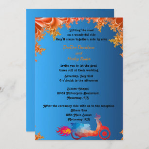 Multi-colour Motorcycle Wedding Invitation