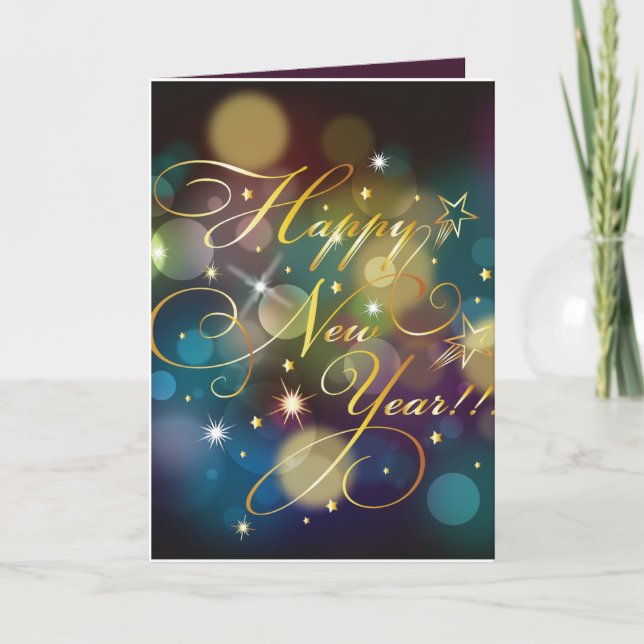 Multi colour New year card (Front)