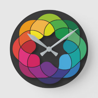 multi colour ornament round clock