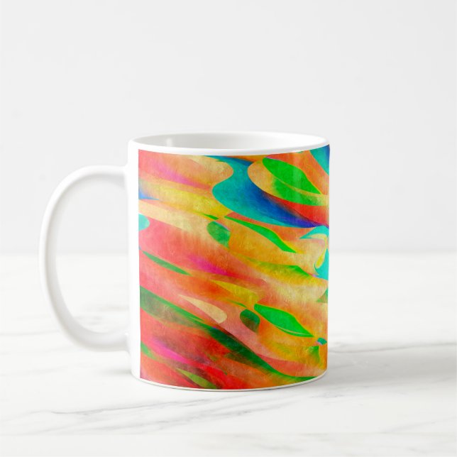 multi colour paint art abstract wallpaper backgrou coffee mug (Left)