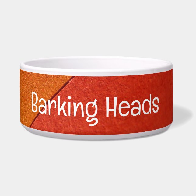 Multi-Colour Painted Pet Bowl with BARKING HEADS  (Front)