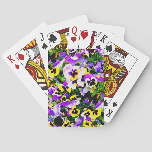 multi-colour pansy flowers playing cards (Back)