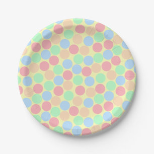 Multi-Colour Pastel Dots Pattern Paper Plate