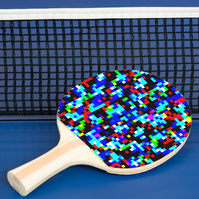 Multi-Colour Pattern  Ping Pong Paddle (Insitu)
