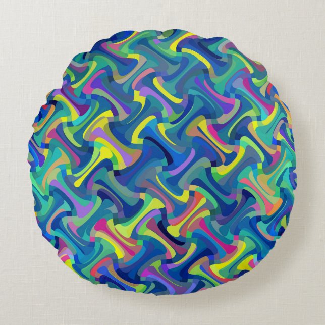 Multi-Colour Pattern Round Cushion (Front)