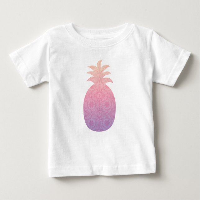 Multi Colour Pineapple Tutu Baby T-Shirt (Front)