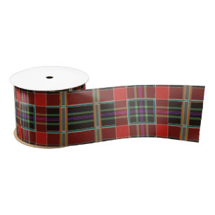 Multi Colour Plaid (Tartan) Satin Ribbon