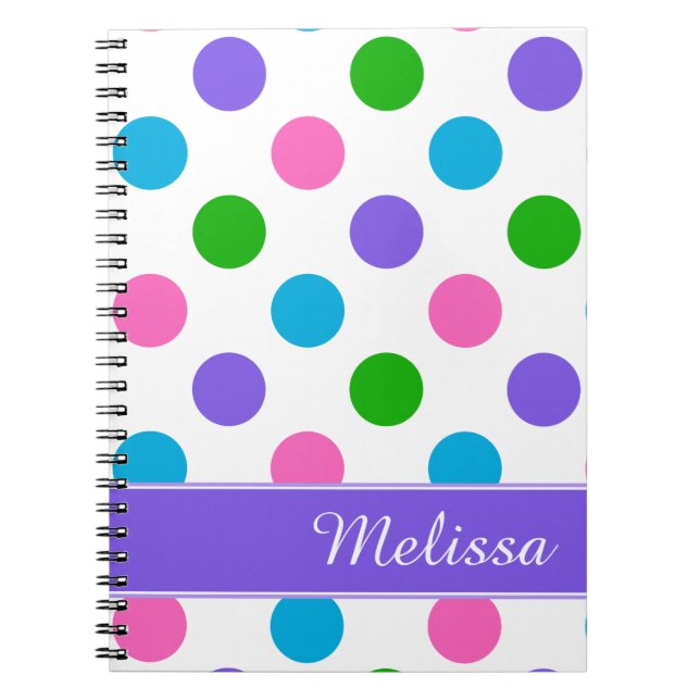 Multi Colour Polka Dots Notebook (Front)