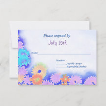 Multi Colour Rainbow Boho Flowers RSVP