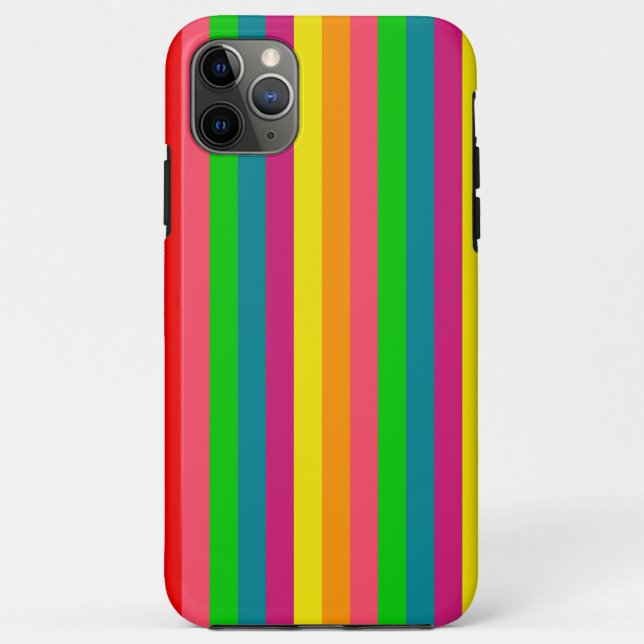 Multi Colour Rainbow Vertical Stripes Pattern Case-Mate iPhone Case (Back)