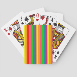 Multi Colour Rainbow Vertical Stripes Pattern Playing Cards