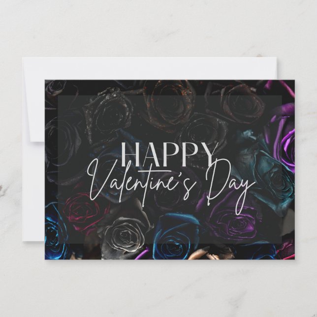 Multi-Colour Roses Happy Valentine's Day Card (Front)