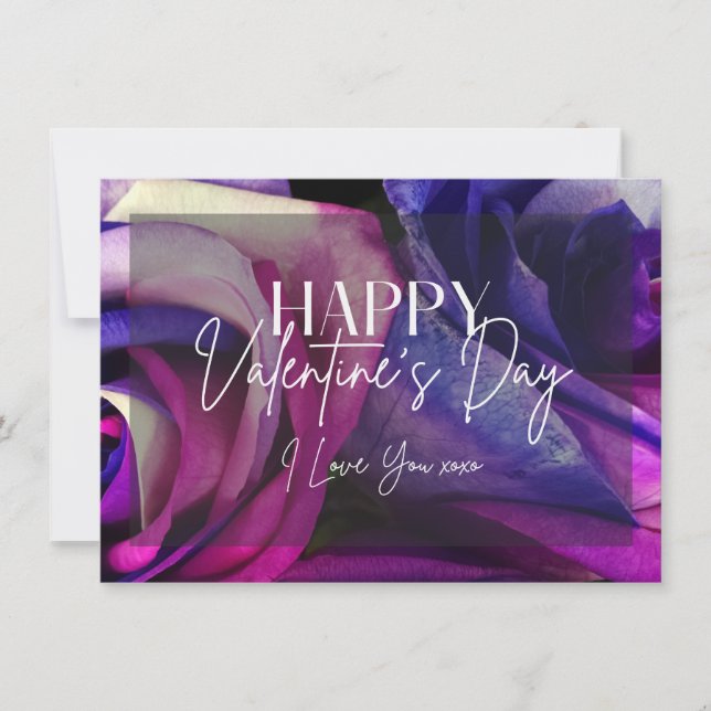 Multi-Colour Roses Happy Valentine's Day Card (Front)