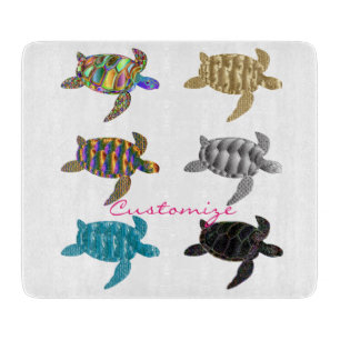 Multi-colour Sea Turtles Thunder_Cove Cutting Board
