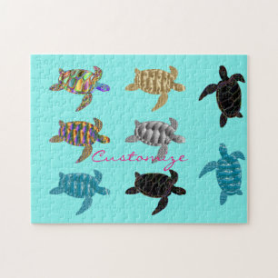 Multi-colour Sea Turtles Thunder_Cove Jigsaw Puzzle