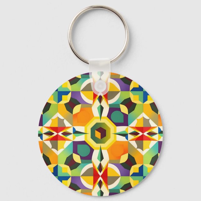 Multi Colour Shape 1 Key Ring (Front)
