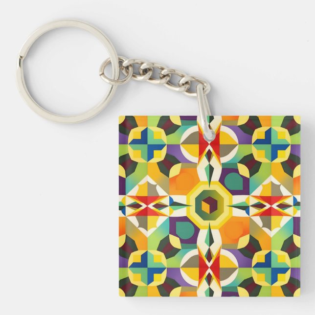 Multi Colour Shape 1 Key Ring (Front)