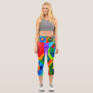 Multi Colour Shapes 2 Capri Leggings