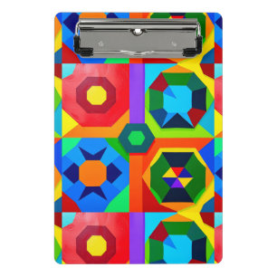 Multi Colour Shapes 2 Mini Clipboard