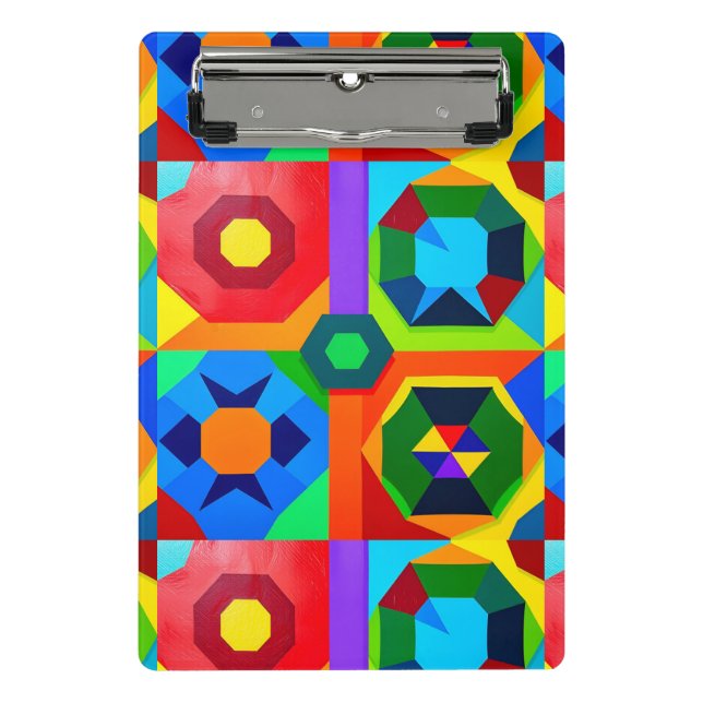 Multi Colour Shapes 2 Mini Clipboard (Front)