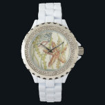 Multi-Colour Shell Party Watch<br><div class="desc">Charikilia Zarris is a talented artist know for her ocean artwork. Her images are peaceful and calm relaxing you with every picture. Get this nautical piece of artwork with a starfish and a Conch shell being the centre of it all, bordered with beautiful kelp. This image will look great on...</div>