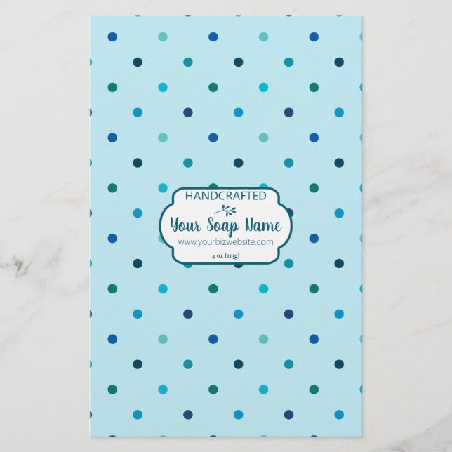 Multi-colour Small Blue Dot Soap Wrap Paper Sheet (Front)