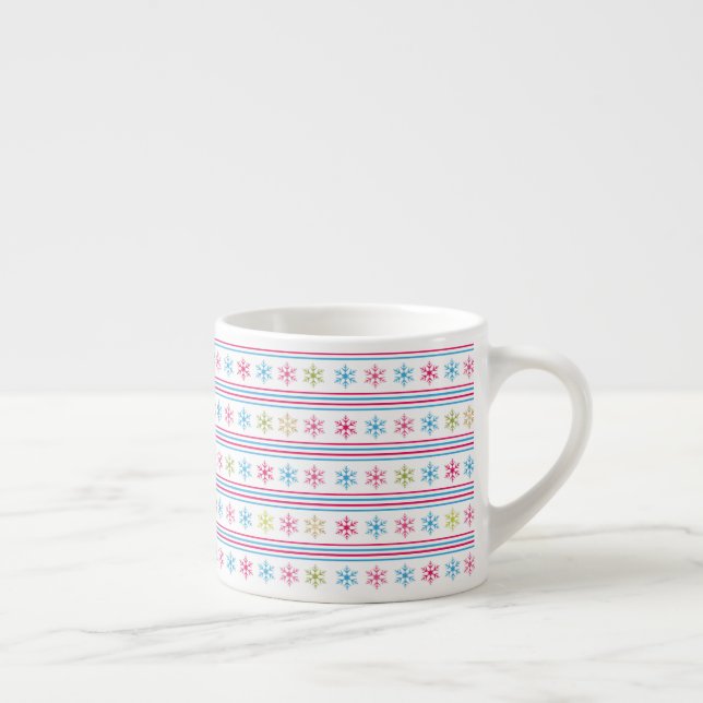 Multi Colour Snowflakes Espresso Cup (Right)