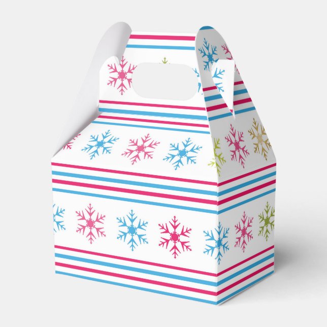 Multi Colour Snowflakes Favour Box (Front Side)