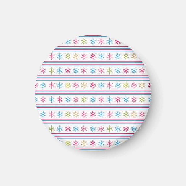 Multi Colour Snowflakes Magnet (Front)
