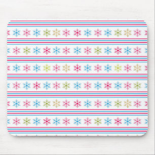 Multi Colour Snowflakes Mouse Pad