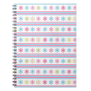 Multi Colour Snowflakes Notebook