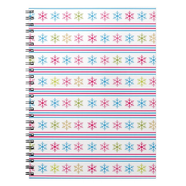 Multi Colour Snowflakes Notebook (Front)