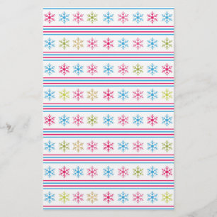 Multi Colour Snowflakes Stationery