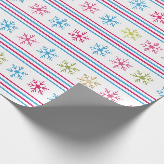 Multi Colour Snowflakes Wrapping Paper (Corner)