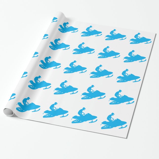 Multi Colour Snowmobiler Wrapping Paper (Unrolled)