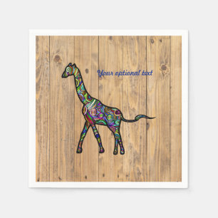Multi Colour Spiral Giraffe Party Napkins