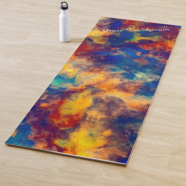 Multi Colour Splash Dare To Dream Customisable Yoga Mat (In Situ)