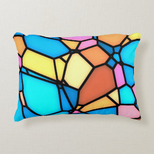 Multi-Colour Stained Glass Decorative Cushion