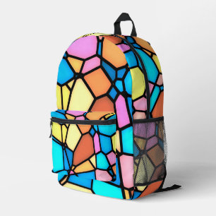 Multi-Colour Stained Glass Printed Backpack