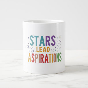 Multi colour "Star Aspirants aspiration"word print Large Coffee Mug