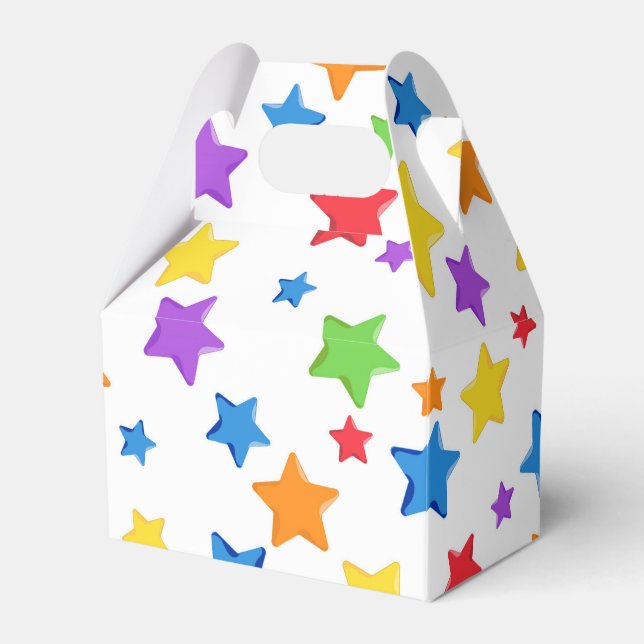 Multi Colour Star Birthday Gift Bag Favour Box (Front Side)